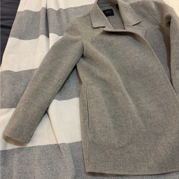 Theory Gray Open Front Wool-Blend Blazer - Picture 5 of 8